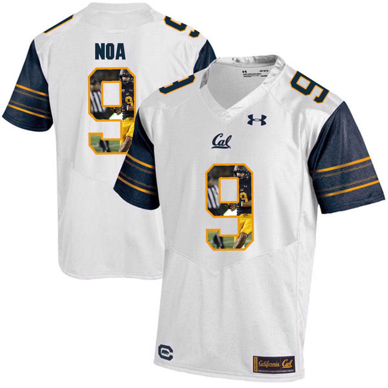 Men California Golden Bears 9 Kanawai Noa White Customized NCAA Jerseys